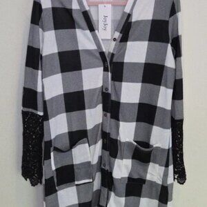 NWT-S- Joy Joy -Black and White Checkered Top